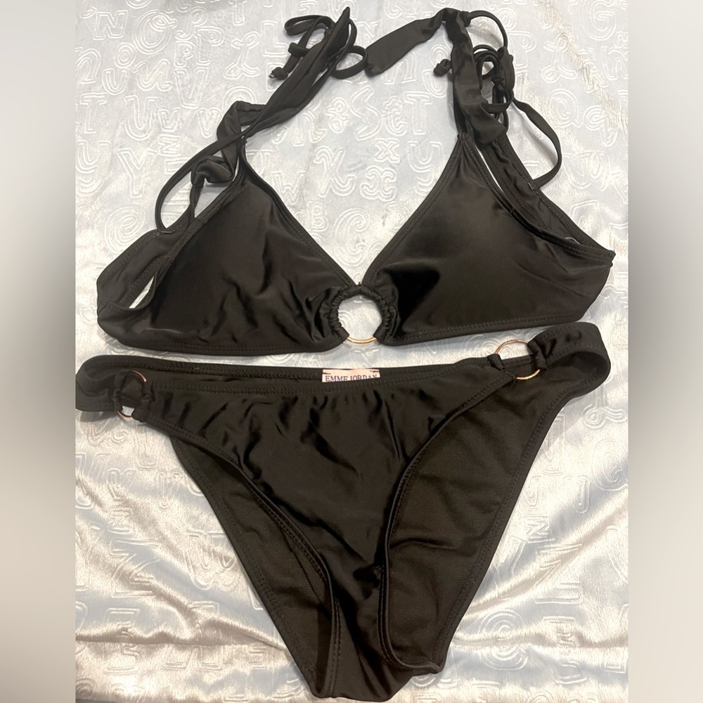black swim set bra size Xl NWOT